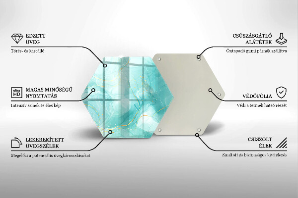 Protection plaque induction Abstraction bleue et dorée