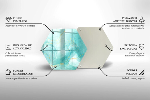 Protection plaque induction Abstraction bleue et dorée