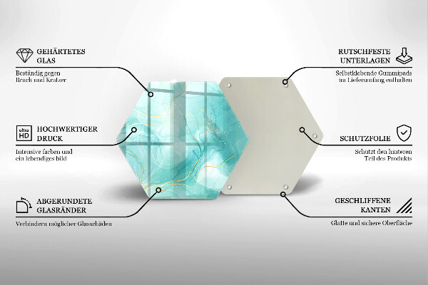 Protection plaque induction Abstraction bleue et dorée