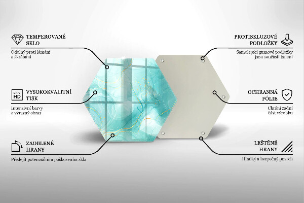 Protection plaque induction Abstraction bleue et dorée