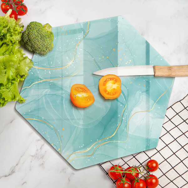 Protection plaque induction Abstraction bleue et dorée