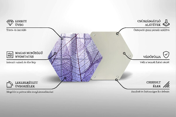 Protection plaque induction Feuilles veinées