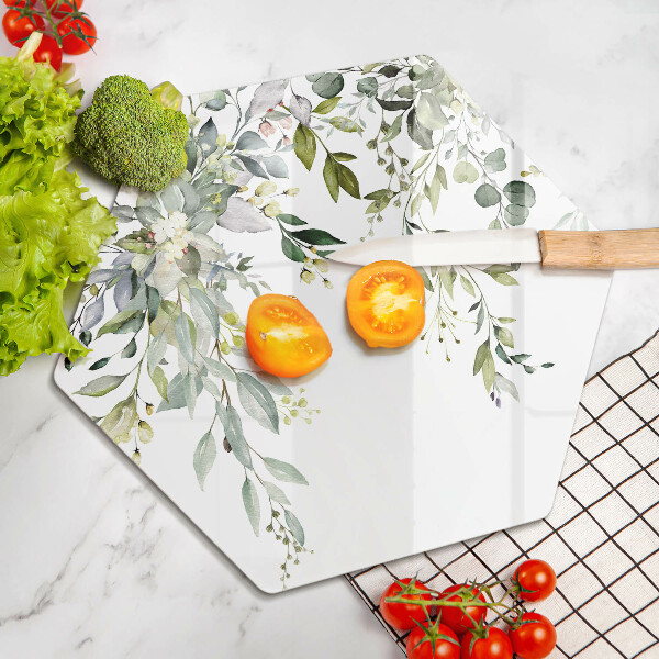 Protection plaque induction Feuilles et fleurs décoratives