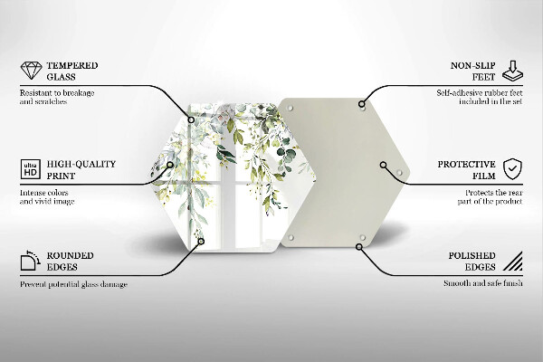 Protection plaque induction Feuilles et fleurs décoratives