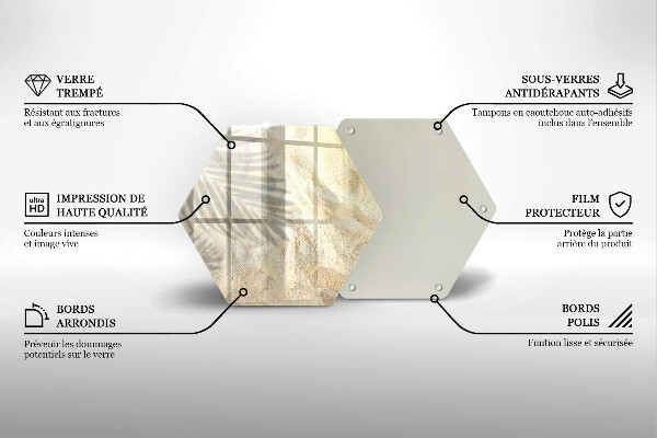 Protection plaque induction Feuilles de palmier et sable