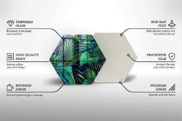 Protection plaque induction Illustration de feuilles de jungle