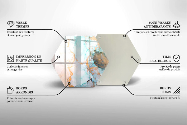 Protection plaque induction Abstraction de marbre