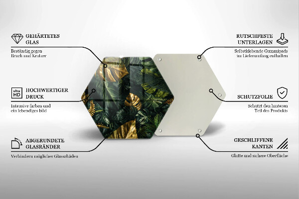 Cache plaque de cuisson Feuilles de monstera dorées