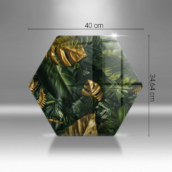 Cache plaque de cuisson Feuilles de monstera dorées