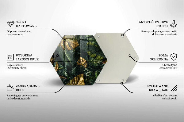 Cache plaque de cuisson Feuilles de monstera dorées