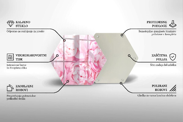 Cache plaque de cuisson Pivoines délicates