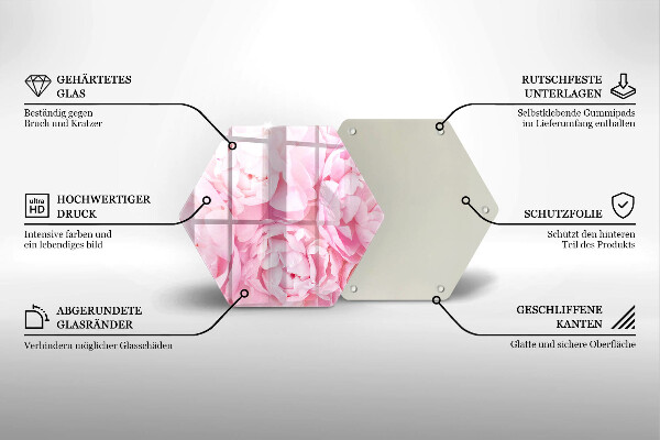 Cache plaque de cuisson Pivoines délicates