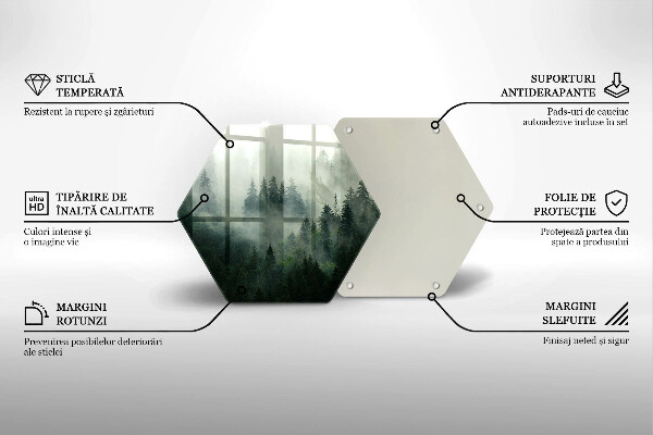 Cache plaque de cuisson Paysage forestier brumeux