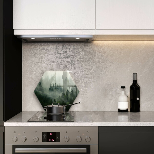 Cache plaque de cuisson Paysage forestier brumeux
