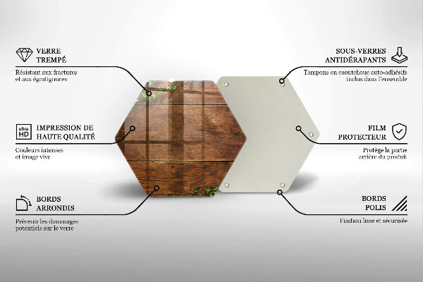 Cache plaque de cuisson Planches et feuilles de bois
