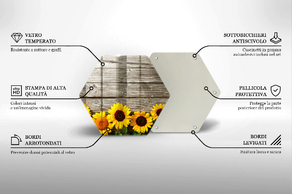 Cache plaque de cuisson Tournesols sur planches