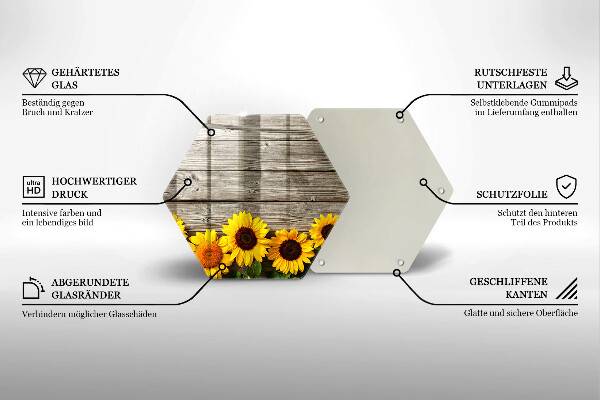 Cache plaque de cuisson Tournesols sur planches