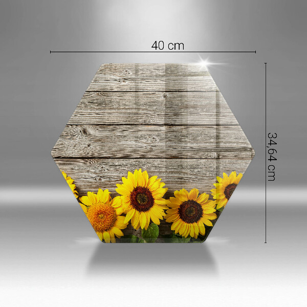 Cache plaque de cuisson Tournesols sur planches