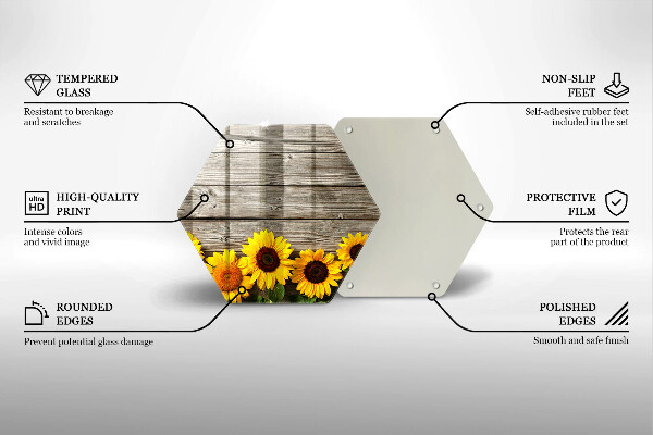 Cache plaque de cuisson Tournesols sur planches