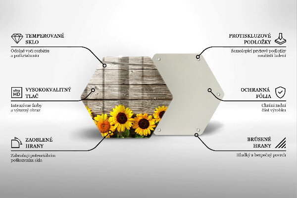 Cache plaque de cuisson Tournesols sur planches