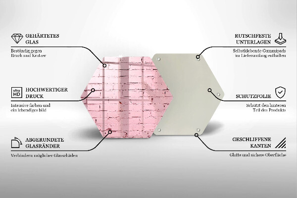 Cache plaque de cuisson Mur de briques pastel