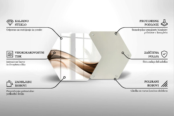 Cache plaque de cuisson Lignes brunes abstraites