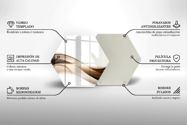 Cache plaque de cuisson Lignes brunes abstraites