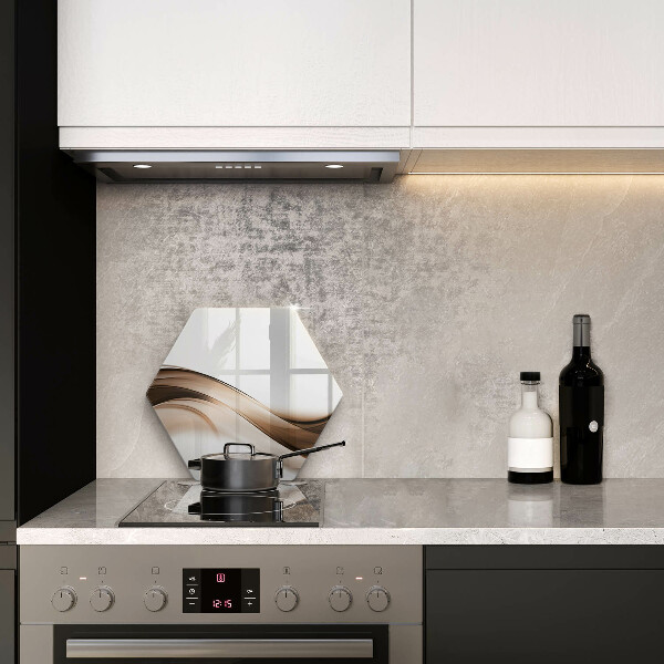 Cache plaque de cuisson Lignes brunes abstraites