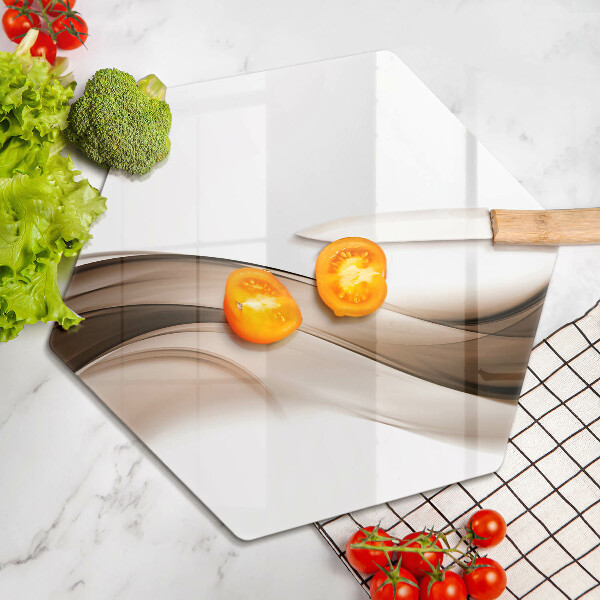 Cache plaque de cuisson Lignes brunes abstraites