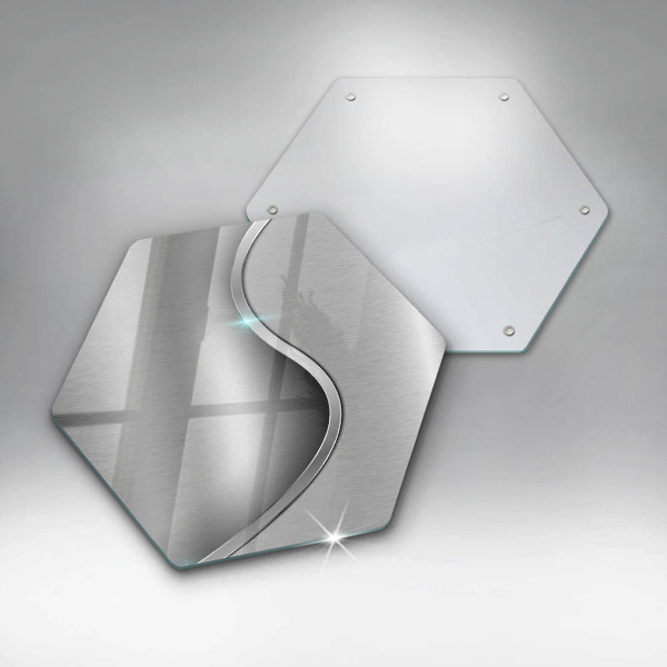 Cache plaque de cuisson Métal argenté abstrait