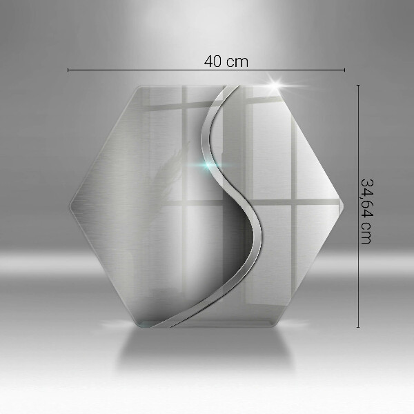 Cache plaque de cuisson Métal argenté abstrait