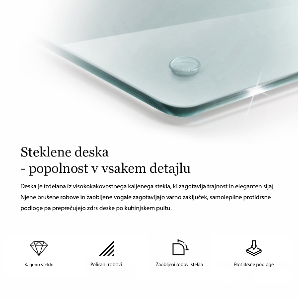 Planche à découper en verre transparent 52x40 cm