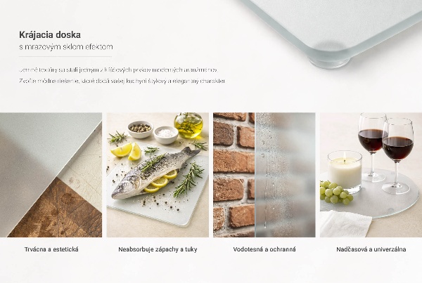 Planche à découper en verre 2 pièces 30 x 52 cm