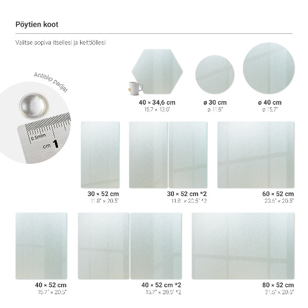 Planche à découper en verre, lot de 2, format 40 x 52 cm