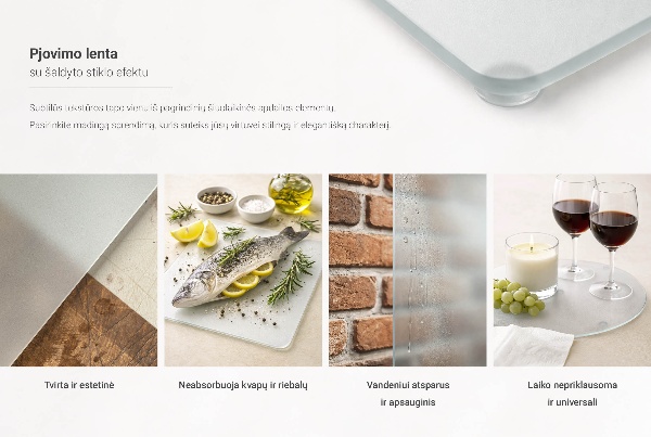 Planche à découper en verre de 52 x 40 cm