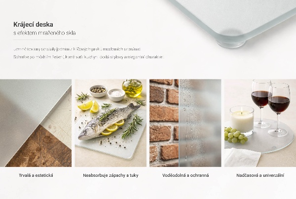 Planche à découper en verre de 80 x 52 cm