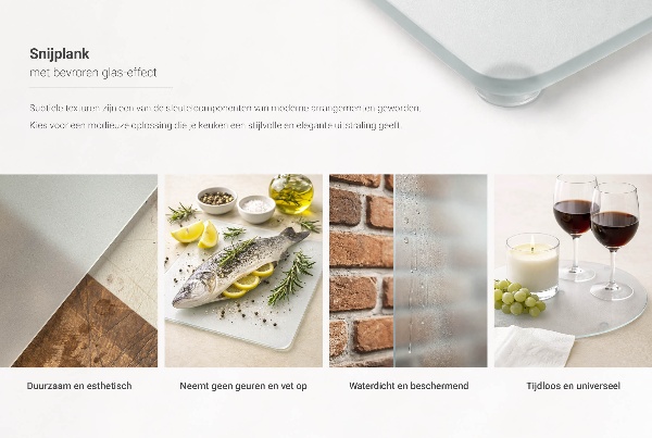 Planche à découper en verre de 80 x 52 cm