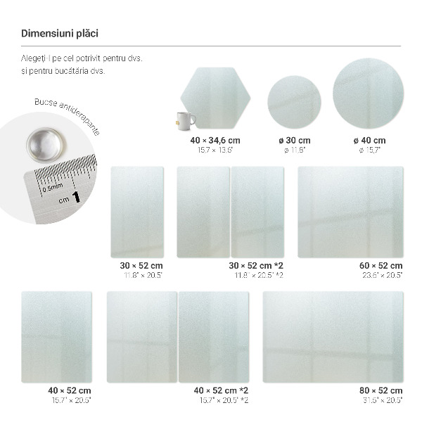 Planche à découper en verre de 80 x 52 cm