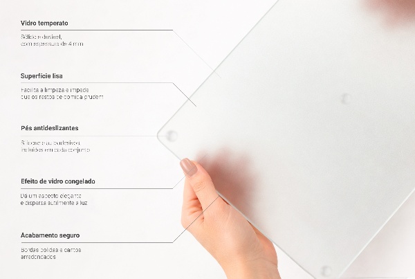 Planche à découper en verre de 40 cm de hauteur