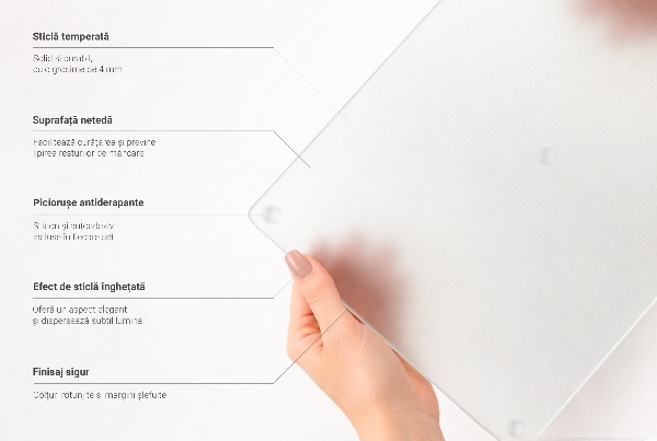 Planche à découper en verre de 40 cm de hauteur