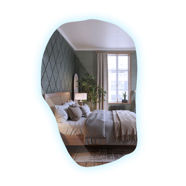 Miroir forme irrégulière lumineux unique 100x65 cm