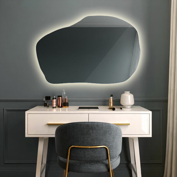 Miroir forme originale lumineux à la mode 90x59 cm