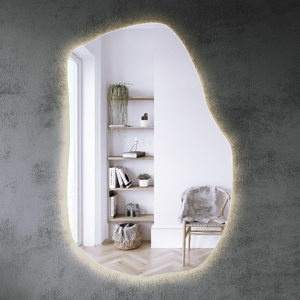 Miroir forme originale lumineux à la mode 90x59 cm