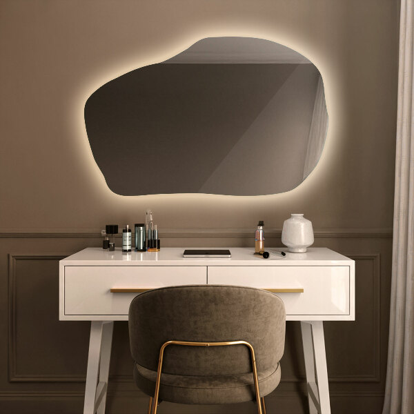 Miroir forme originale lumineux à la mode 90x59 cm