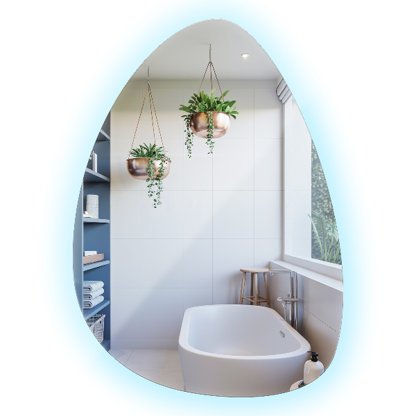 Miroir LED ovoïde 50x70 cm