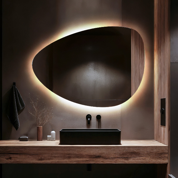 Miroir LED ovoïde 50x70 cm