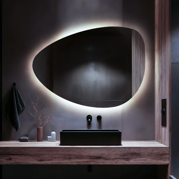 Miroir LED ovoïde 50x70 cm