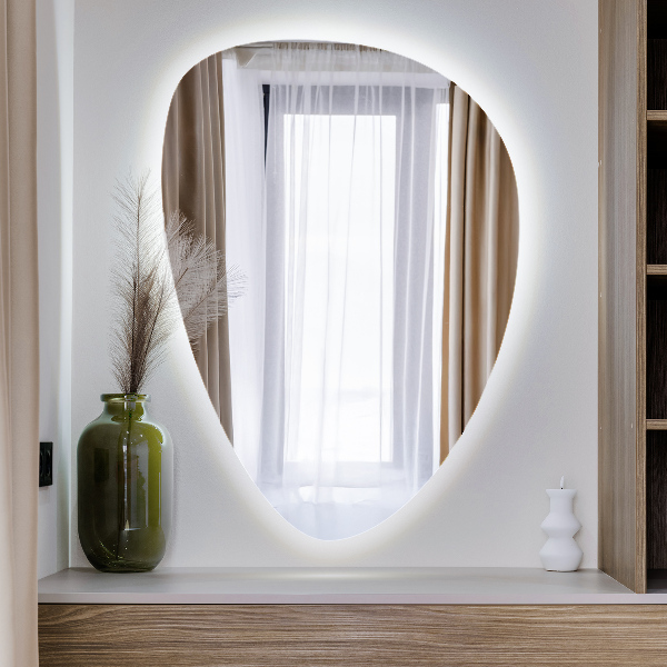 Miroir LED forme œuf 57x80 cm