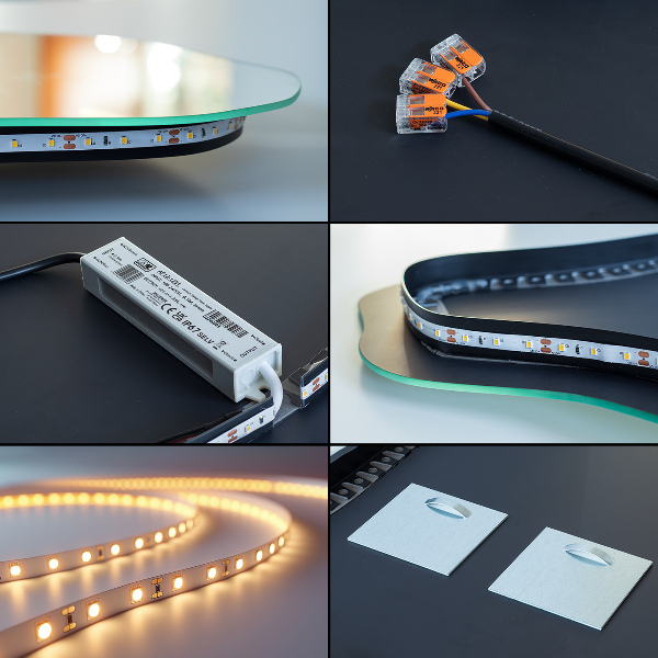 Miroir LED forme œuf 57x80 cm