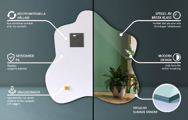 Miroir tache asymétrique 58x58 cm